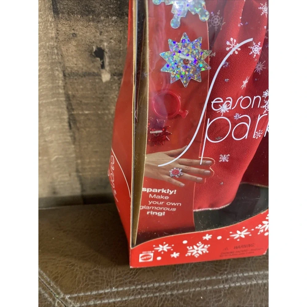 Barbie Doll Season's Sparkle Make your Own Ring Christmas 2001 Vtg Snowflake New